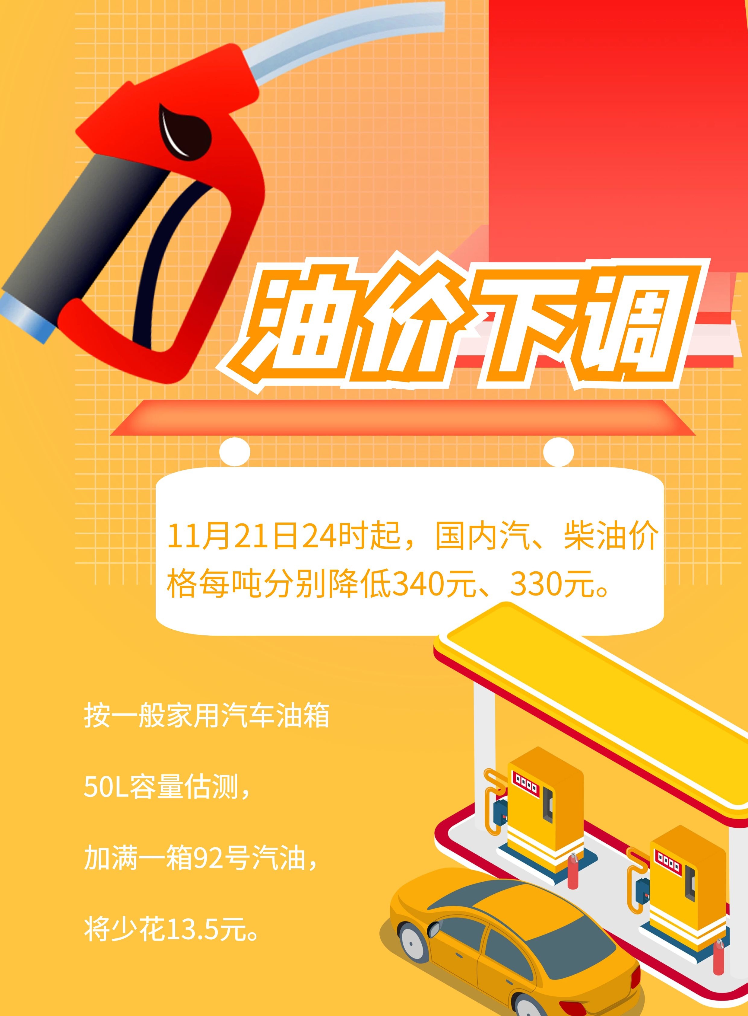 极悦：11月21日24时国内油价现“四连跌” 加满一箱少花13.5元